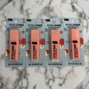 4 Pack B.Pure Peptide Lip Mask with Ceramides Clear Hydrating Formula 0.1oz Each